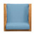 30.25" Acacia Wood Outdoor Patio Club Chair - Blue Cushions