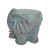 13.25" Green and Gold Distressed Finish Outdoor Elephant Garden Stool