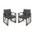 Set of 2 Gray Contemporary Outdoor Patio Club Chairs with Cushions 27" - IMAGE 1