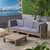 4-Piece Gray Contemporary Outdoor Furniture Patio Sectional Sofa Set - Dark Gray Cushions - IMAGE 2