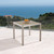 35" Gray and Silver Contemporary Square Outdoor Patio Dining Table