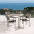 5-Piece Silver and Gray Finish Square Faux Wood Outdoor Furniture Patio Dining Set - IMAGE 2