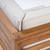 3-Piece Natural Brown Wood Finish Outdoor Furniture Patio Modular Sofa - Beige Cushions