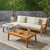 5pc Brown and Beige Outdoor Patio Conversation Set with Cushions 39.5" - IMAGE 2