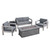 5pc Silver and Lava Gray Contemporary Outdoor Patio Fire Pit Set 56" - IMAGE 1