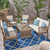 5-Piece Gray Contemporary Outdoor Furniture Patio Sofa Set - Cream Cushions - IMAGE 3