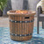 25" Cedar Brown Handcrafted Round Outdoor Patio Fire Pit - IMAGE 5