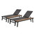 Set of 2 Gray and Silver Mesh Outdoor Furniture Patio Chaise Lounges with Side Table 77" - IMAGE 1