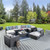 11-Piece Gray Outdoor Furniture Patio Sectional Sofa Set - Silver Cushions - IMAGE 2