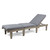 78.75" Gray and Brown Outdoor Furniture Patio Chaise Lounge with Cushion - IMAGE 1