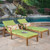 Set of 2 Green and Brown Contemporary Outdoor Patio Rectangular Chaise Lounge 79"
