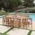 9-Piece Rustic Brown Wood Finish Outdoor Furniture Patio Dining Set