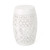 18" White Lace Cut Outdoor Patio Accent Side Table - IMAGE 1