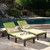 Set of 2 Brown and Green Contemporary Outdoor Patio Chaise Lounges 76.5"