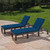 Set of 2 Blue and Brown Outdoor Patio Chaise Lounges 76.5" - IMAGE 3