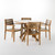 5-Piece Brown Teak Finish Wood Outdoor Furniture Patio Dining Set - IMAGE 1