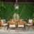 7-Piece Tawny Brown Contemporary Outdoor Furniture Patio Dining Set - White Cushions - IMAGE 2