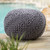 20" Gray Contemporary Hand Knitted Outdoor Patio Pouf Ottoman with Filler - IMAGE 4