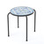 17" Blue and White Contemporary Outdoor Patio Round Side Accent Table - IMAGE 1