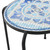 17" Blue and White Contemporary Outdoor Patio Round Side Accent Table - IMAGE 2