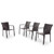 Set of 4 Brown Contemporary Outdoor Furniture Patio Dining Chairs 32.5" - IMAGE 1