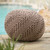 20" Brown Contemporary Hand Knitted Outdoor Patio Pouf Ottoman with Filler - IMAGE 3