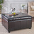 35.25" Espresso Brown Contemporary Square Storage Ottoman - IMAGE 2