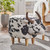 25.25" Black and White Hand Crafted Milk Cow Ottoman - IMAGE 2