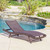 79.5" Brown Mesh Outdoor Chaise Lounge Chair