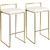 Set of 2 Gold and White Contemporary Stackable Barstools 34" - IMAGE 1