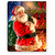 8" Red and Green Christmas Santa Claus Lighted Tabletop Decor - IMAGE 1