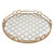 Large Geometric Mirror Glass Round Tray - 18" - Gold and Clear - IMAGE 1