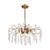 Wide 6-Light Ceiling Chandelier - 22" - Brass Finish - IMAGE 1
