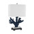 26" Navy Blue Coral Reef LED Table Lamp with Pure White Linen Rectangular Hardback Shade - IMAGE 1