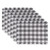 Heavyweight Check Fringed Placemats - 19" - Gray and White - Set of 6 - IMAGE 1