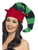 30" Green and Red Plush Elf Unisex Adult Christmas Hat with Bells - One Size - IMAGE 1