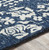 8' Broken Fragments Blue and Ivory Round Hand Tufted Wool Area Throw Rug - IMAGE 2