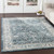 9’ x 12.3’ Traditional Navy Blue and Gray Rectangular Area Throw Rug - IMAGE 2