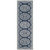 2'6" x 10' Mandala Pattern Navy Blue and Cream White Rectangular Hand Tufted Rug Runner - IMAGE 1