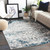 5’3” x 7’3” Distressed Finish Teal and White Rectangular Area Rug - IMAGE 2