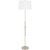 63.5" Metallic Silver Floor Lamp with White Polyester Round Drum Shade - IMAGE 1