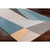 6' x 9' Geometric Triangular Pattern Brown and Teal Rectangular Hand Tufted Wool Area Throw Rug