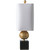 22.75" Contemporary Style Black and Gold Colored Table Lamp with White Drum Shade - IMAGE 1