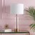 29" Gold and Translucent Cylindrical Glass Table Lamp with White Cotton Shade - IMAGE 2