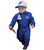 Blue Flight Suit Halloween Costume with Embroidered Cap (0-18 months) - IMAGE 1
