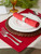 Set of 6 Cardinal Red Solid Ribbed Pattern Placemats 19" x 13" - IMAGE 5