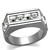 Men's High Polished Stainless Steel Ring with Clear Crystals - Size 9 (Pack of 2) - IMAGE 1