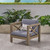30.25" Gray Classical Outdoor Patio Club Chair with Cross Back Frame