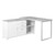 57" White and Gray Contemporary L-Shaped Computer Desk - IMAGE 1