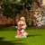 Dogs and Fire Hydrant Solar Powered Outdoor Statue - 12" - Beige and Red - IMAGE 2